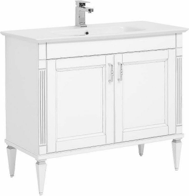 Тумба с раковиной Aquanet Селена 105 233695 Белая Патина серебро