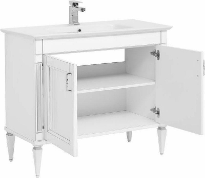 Тумба с раковиной Aquanet Селена 105 233695 Белая Патина серебро