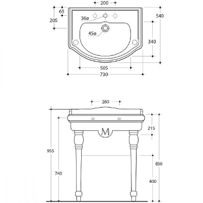 Консоль под раковину Migliore Bella 73 20718 Золото