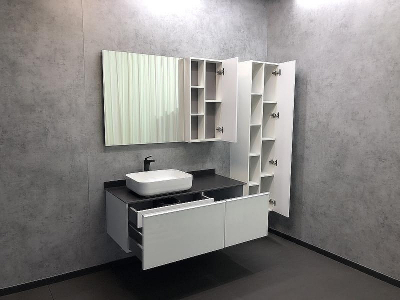 Зеркало со шкафом Comforty Милан 120 00004136261 Белый глянец