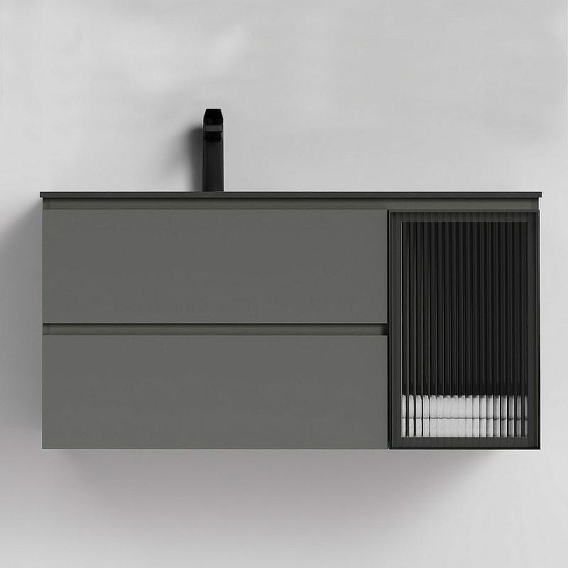 Тумба с раковиной Orans BC-2055-1000L 100 2055100L подвесная Темно-серая, купить, цена, заказать, магазин, доставка, скидка, промокод, купить, цена, заказать, магазин, доставка, скидка, промокод