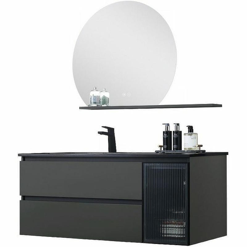 Тумба с раковиной Orans BC-2055-1000L 100 2055100L подвесная Темно-серая, купить, цена, заказать, магазин, доставка, скидка, промокод, купить, цена, заказать, магазин, доставка, скидка, промокод