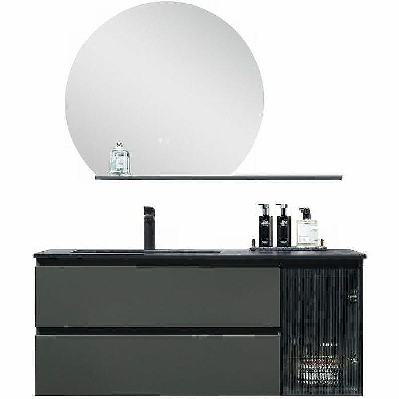 Тумба с раковиной Orans BC-2055-1000L 100 2055100L подвесная Темно-серая, купить, цена, заказать, магазин, доставка, скидка, промокод, купить, цена, заказать, магазин, доставка, скидка, промокод