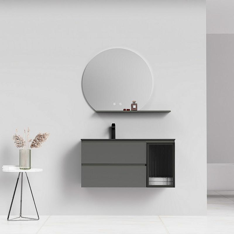 Тумба с раковиной Orans BC-2055-1000L 100 2055100L подвесная Темно-серая, купить, цена, заказать, магазин, доставка, скидка, промокод, купить, цена, заказать, магазин, доставка, скидка, промокод