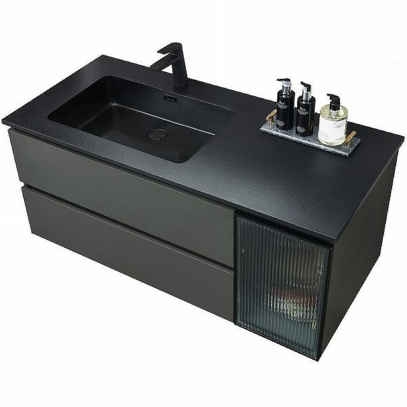 Тумба с раковиной Orans BC-2055-1000L 100 2055100L подвесная Темно-серая, купить, цена, заказать, магазин, доставка, скидка, промокод, купить, цена, заказать, магазин, доставка, скидка, промокод