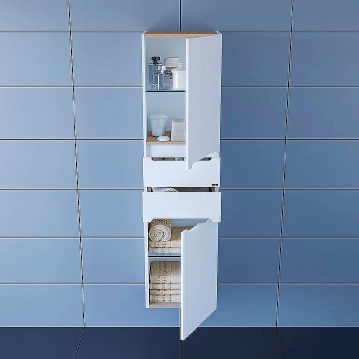 Шкаф пенал СанТа Лондон 40 подвесной Белый