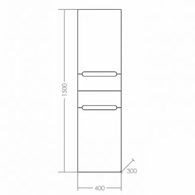 Шкаф пенал СанТа Лондон 40 подвесной Белый