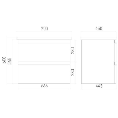 Тумба под раковину Laparet Electra 70 LE-WCAB-70-01 подвесная Белая глянцевая