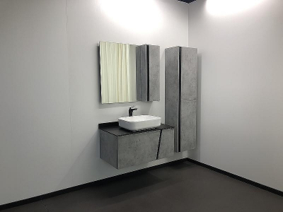 Зеркало со шкафом Comforty Эдинбург 90 00004147981 Бетон светлый