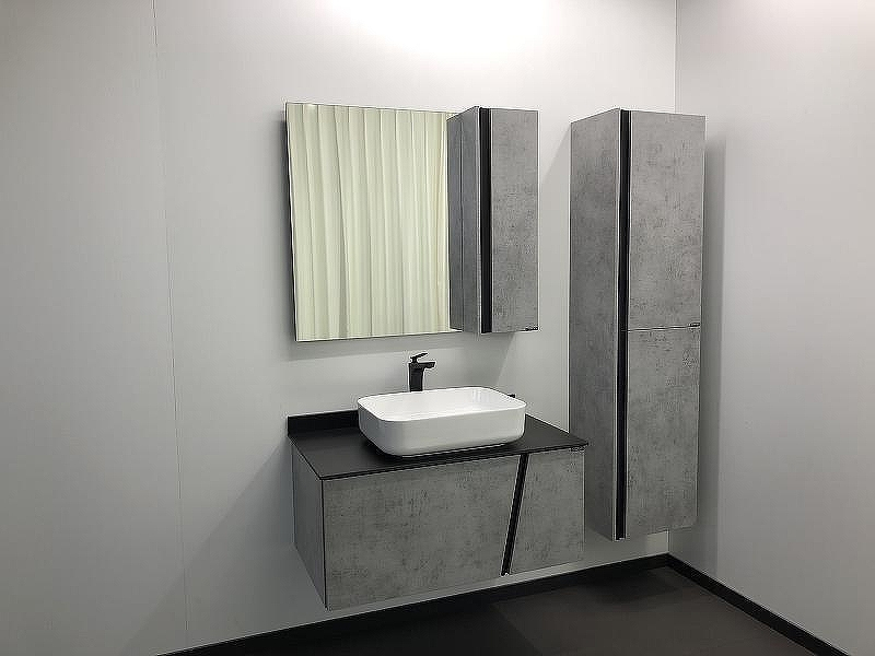 Зеркало со шкафом Comforty Эдинбург 90 00004147981 Бетон светлый, купить, цена, заказать, магазин, доставка, скидка, промокод, купить, цена, заказать, магазин, доставка, скидка, промокод