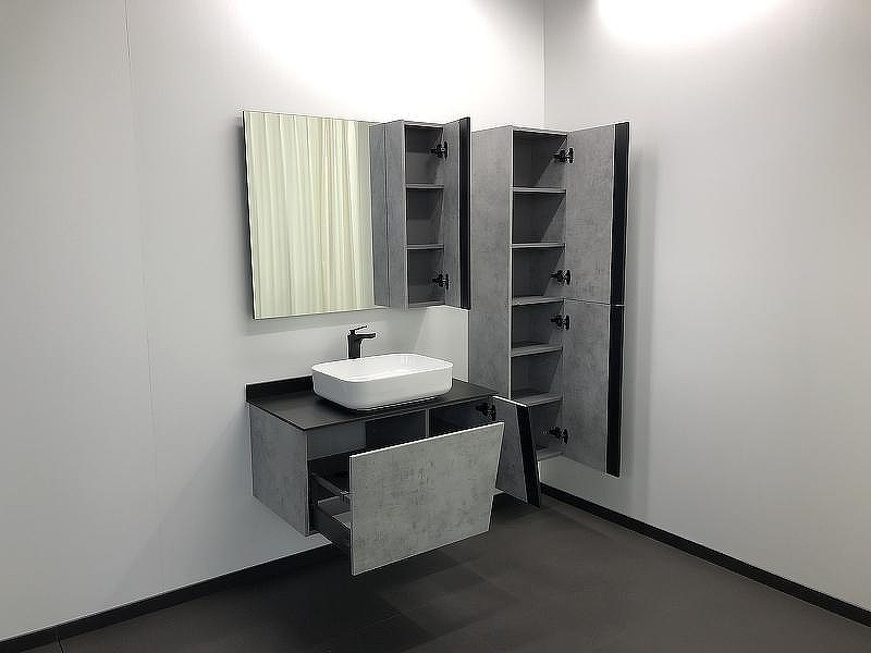 Зеркало со шкафом Comforty Эдинбург 90 00004147981 Бетон светлый, купить, цена, заказать, магазин, доставка, скидка, промокод, купить, цена, заказать, магазин, доставка, скидка, промокод