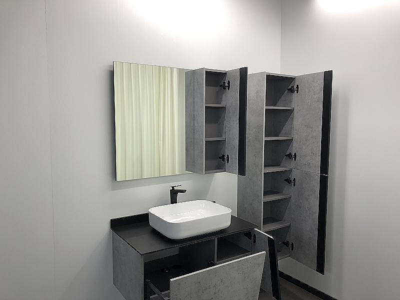 Зеркало со шкафом Comforty Эдинбург 90 00004147981 Бетон светлый, купить, цена, заказать, магазин, доставка, скидка, промокод, купить, цена, заказать, магазин, доставка, скидка, промокод