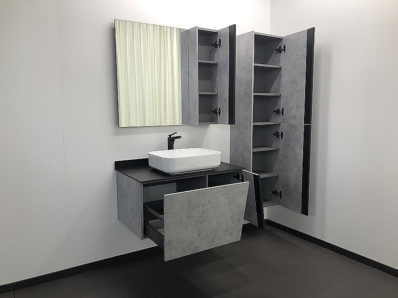 Зеркало со шкафом Comforty Эдинбург 90 00004147981 Бетон светлый, купить, цена, заказать, магазин, доставка, скидка, промокод, купить, цена, заказать, магазин, доставка, скидка, промокод