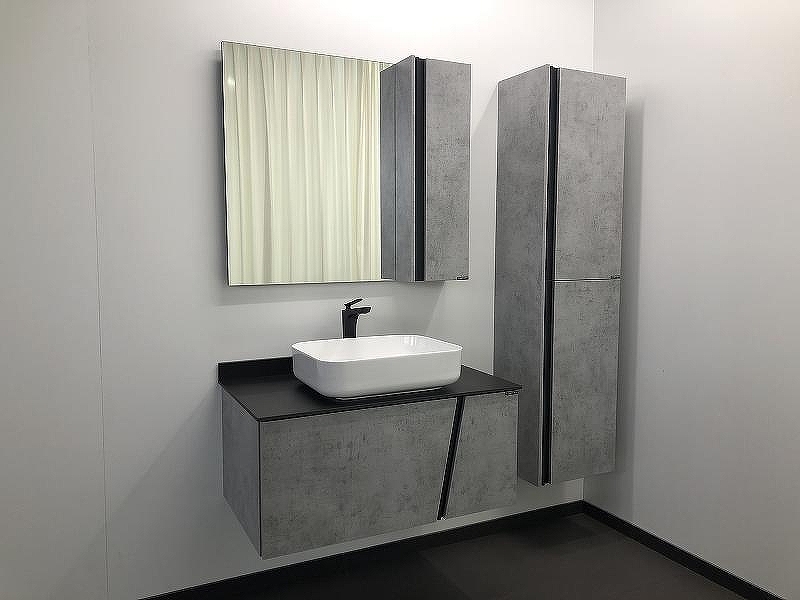 Зеркало со шкафом Comforty Эдинбург 90 00004147981 Бетон светлый, купить, цена, заказать, магазин, доставка, скидка, промокод, купить, цена, заказать, магазин, доставка, скидка, промокод