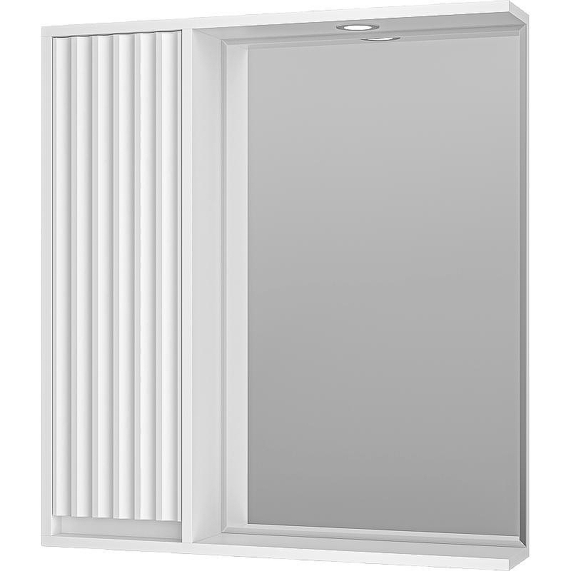 Зеркало со шкафом Brevita Balaton 75 L BAL-04075-01-Л с подсветкой Белое матовое, купить, цена, заказать, магазин, доставка, скидка, промокод, купить, цена, заказать, магазин, доставка, скидка, промокод