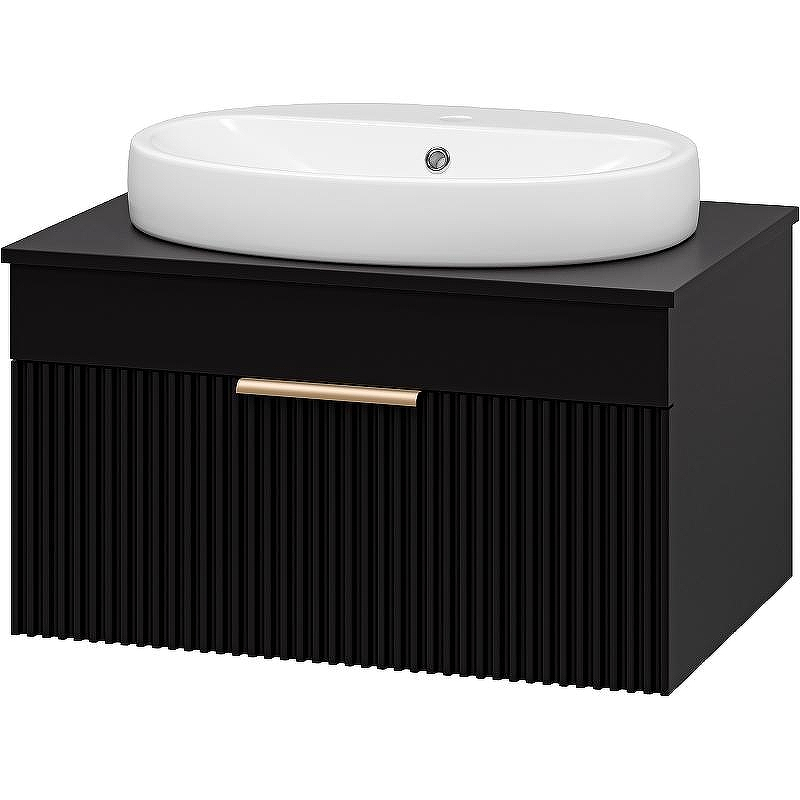 Тумба с раковиной Brevita Enfida 70 УТ000015094 подвесная Черная матовая, купить, цена, заказать, магазин, доставка, скидка, промокод, купить, цена, заказать, магазин, доставка, скидка, промокод