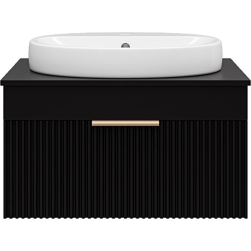 Тумба с раковиной Brevita Enfida 70 УТ000015094 подвесная Черная матовая, купить, цена, заказать, магазин, доставка, скидка, промокод, купить, цена, заказать, магазин, доставка, скидка, промокод