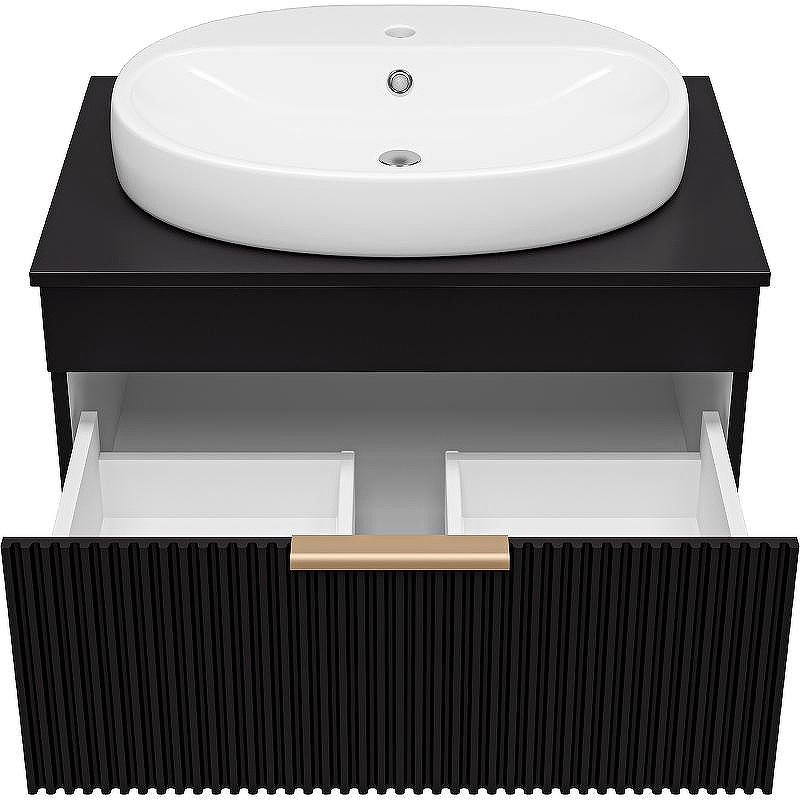 Тумба с раковиной Brevita Enfida 70 УТ000015094 подвесная Черная матовая, купить, цена, заказать, магазин, доставка, скидка, промокод, купить, цена, заказать, магазин, доставка, скидка, промокод