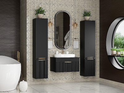 Тумба с раковиной Brevita Enfida 70 УТ000015094 подвесная Черная матовая