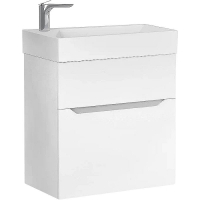 Тумба под раковину Raval Brik 55 Brk.01.55/P/W/RL подвесная Белая, купить, цена, заказать, магазин, доставка, скидка, промокод, купить, цена, заказать, магазин, доставка, скидка, промокод