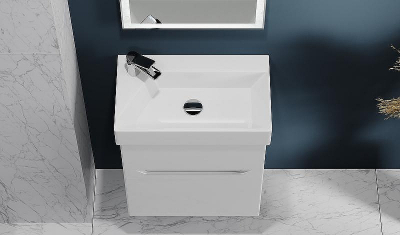 Тумба под раковину Raval Brik 55 Brk.01.55/P/W/RL подвесная Белая