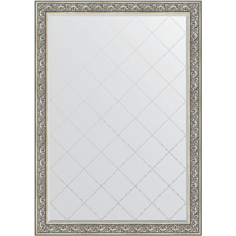 Зеркало Evoform Exclusive-G 190х135 BY 4510 с гравировкой в багетной раме - Барокко серебро 106, купить, цена, заказать, магазин, доставка, скидка, промокод, купить, цена, заказать, магазин, доставка, скидка, промокод