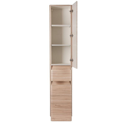 Шкаф пенал Style Line Атлантика Люкс Plus 35 ЛС-00000683 с бельевой корзиной Ясень перламутр