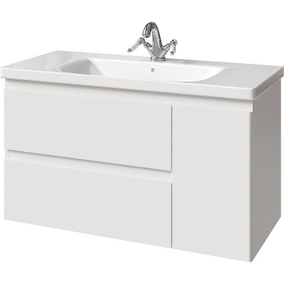 Тумба под раковину Caprigo Forte 100 36115R-SF027 подвесная Белая матовая