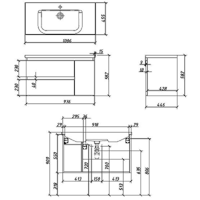 Тумба под раковину Caprigo Forte 100 36115R-SF027 подвесная Белая матовая