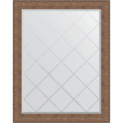 Зеркало Evoform Exclusive-G 122х97 BY 4561 с гравировкой в багетной раме - Медная кольчуга 88