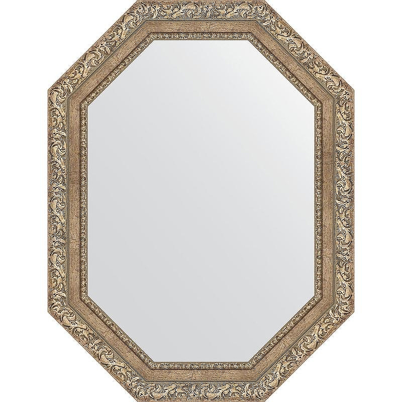 Зеркало Evoform Octagon 65x85 BY 7151 в багетной раме - Виньетка античное серебро 85, купить, цена, заказать, магазин, доставка, скидка, промокод, купить, цена, заказать, магазин, доставка, скидка, промокод