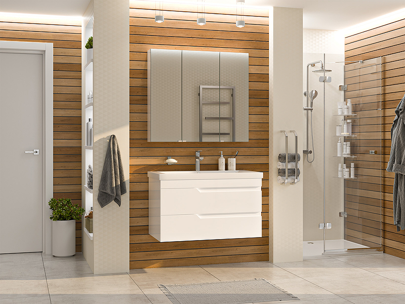 Зеркальный шкаф Misty Аура 90 Э-Аур02090-01 Белый, купить, цена, заказать, магазин, доставка, скидка, промокод, купить, цена, заказать, магазин, доставка, скидка, промокод