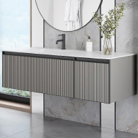 Тумба под раковину Boheme Armadi Art Quatro 2 140 790-M2-140-L-RIB-A подвесная Luna fuga профиль Антрацит, купить, цена, заказать, магазин, доставка, скидка, промокод, купить, цена, заказать, магазин, доставка, скидка, промокод