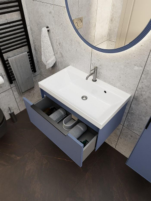 Тумба под раковину La Fenice Simpla 60 FNC-01-SIM-BG-60 подвесная Синяя матовая