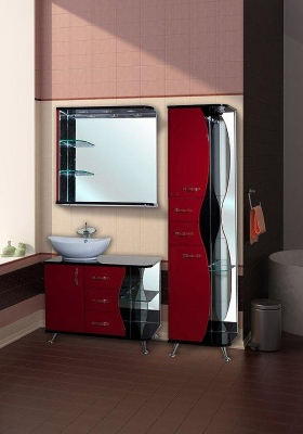 Зеркало Bellezza Рио 70 L 4613611062211 с подсветкой Черное Красное