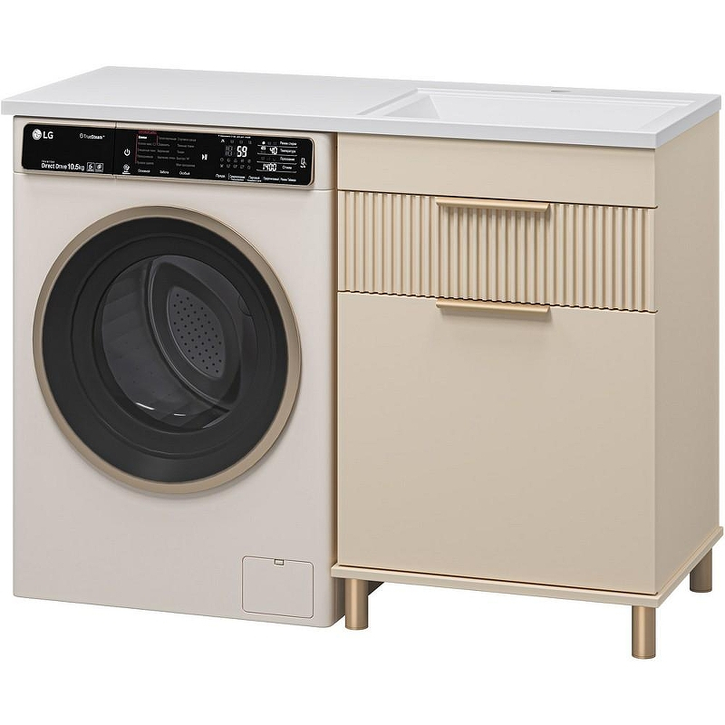 Тумба под раковину Brevita Enfida 120 ENF-07060-031Я с бельевой корзиной Бежевая матовая, купить, цена, заказать, магазин, доставка, скидка, промокод, купить, цена, заказать, магазин, доставка, скидка, промокод