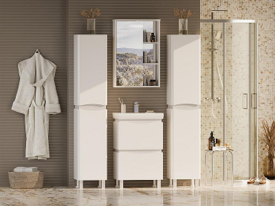 Зеркальный шкаф Misty Венера 55 L П-Внр04055-01СвЛ с подсветкой Белый