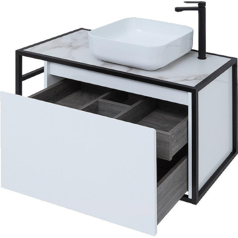 Тумба под раковину Aquanet Nova Lite Loft 90R 261651 подвесная Белый глянец, купить, цена, заказать, магазин, доставка, скидка, промокод, купить, цена, заказать, магазин, доставка, скидка, промокод