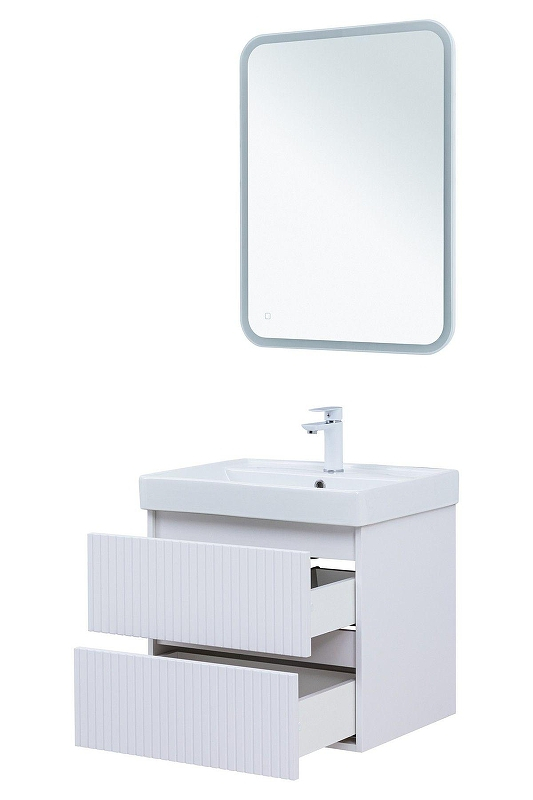 Тумба под раковину Logan Reef 60 342199 подвесная цвет Белый матовый, купить, цена, заказать, магазин, доставка, скидка, промокод, купить, цена, заказать, магазин, доставка, скидка, промокод