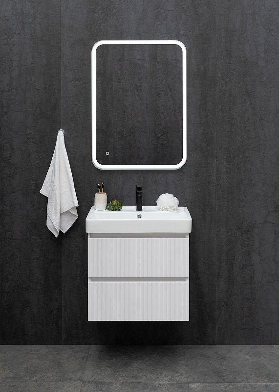 Тумба под раковину Logan Reef 60 342199 подвесная цвет Белый матовый, купить, цена, заказать, магазин, доставка, скидка, промокод, купить, цена, заказать, магазин, доставка, скидка, промокод