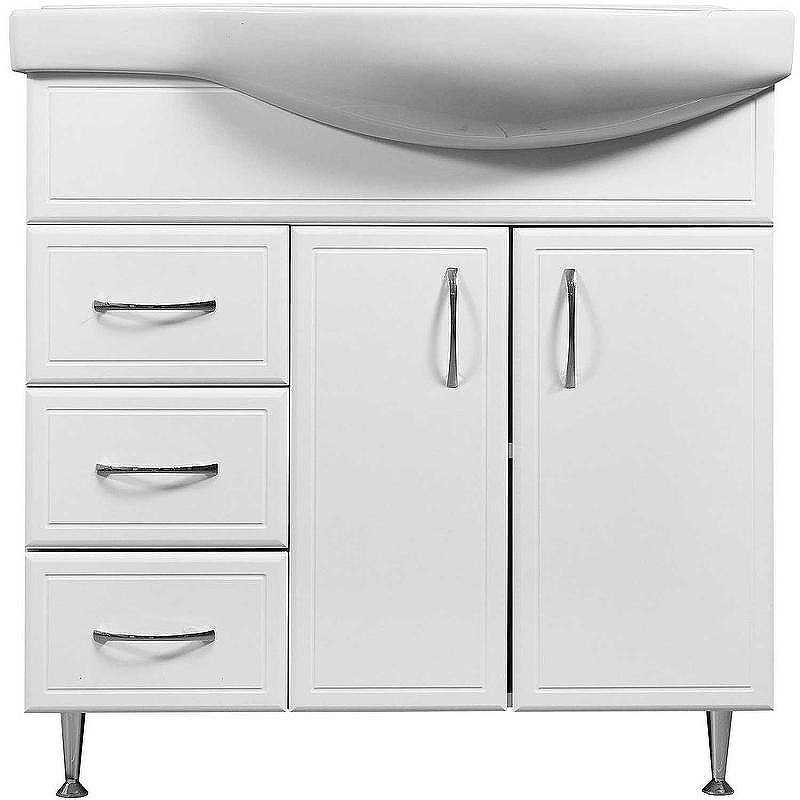 Тумба под раковину Stella Polar Концепт 80 L SP-00000129 Белая, купить, цена, заказать, магазин, доставка, скидка, промокод, купить, цена, заказать, магазин, доставка, скидка, промокод