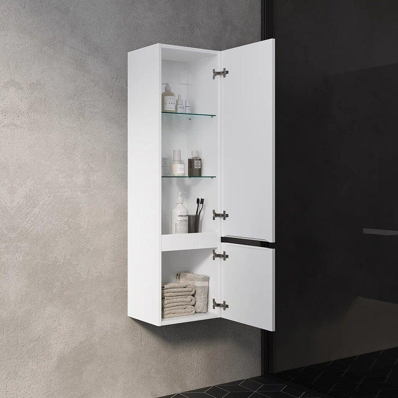 Шкаф пенал AQUAme S1 33 AQM9001WH подвесной цвет Белый глянцевый, купить, цена, заказать, магазин, доставка, скидка, промокод, купить, цена, заказать, магазин, доставка, скидка, промокод