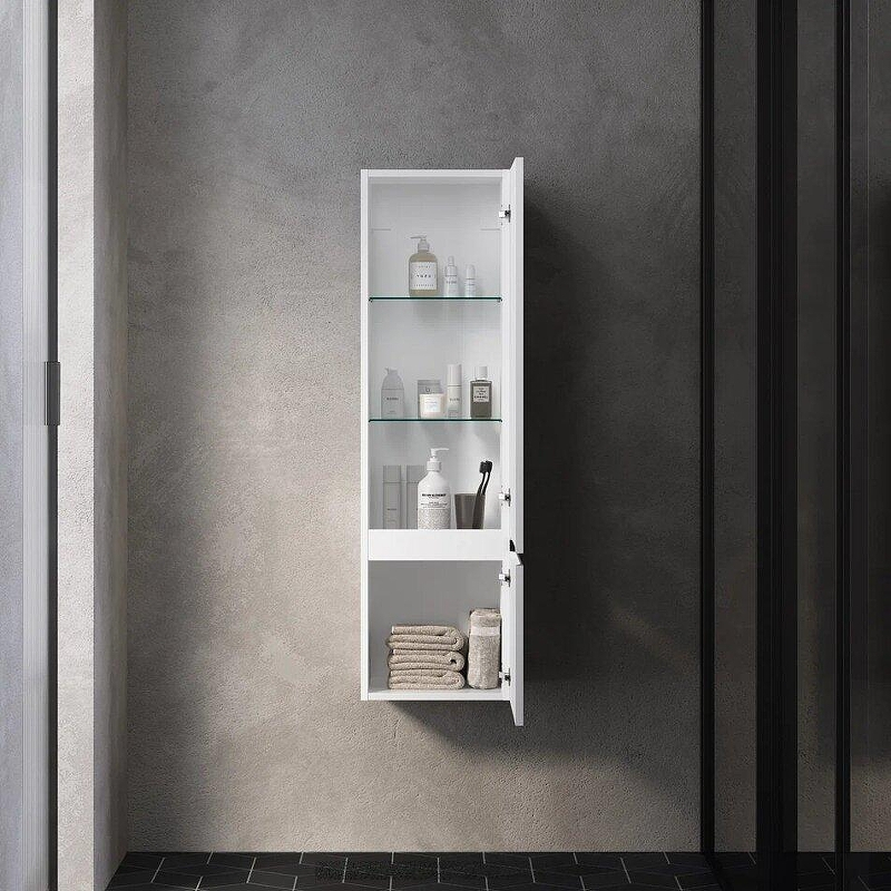 Шкаф пенал AQUAme S1 33 AQM9001WH подвесной цвет Белый глянцевый, купить, цена, заказать, магазин, доставка, скидка, промокод, купить, цена, заказать, магазин, доставка, скидка, промокод