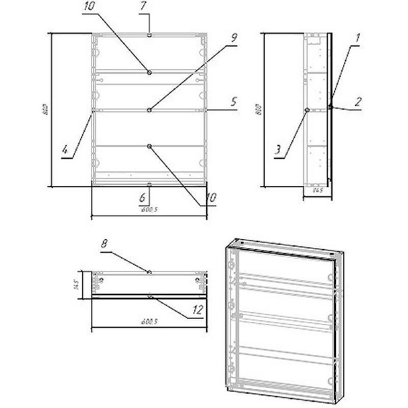 Зеркальный шкаф Cersanit Moduo 60 SB-LS-MOD60/Wh Белый, купить, цена, заказать, магазин, доставка, скидка, промокод, купить, цена, заказать, магазин, доставка, скидка, промокод