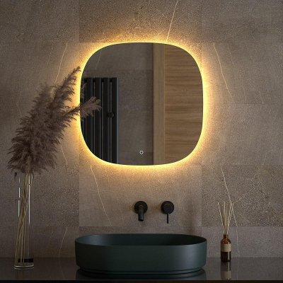 Зеркало Defesto Opti 60х60 DF 2859S с подсветкой 15W-3000K/Сенсорный выключатель/Теплый белый свет