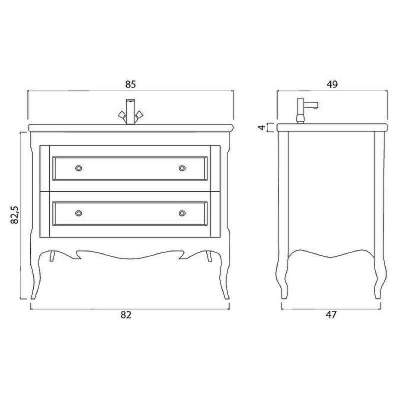 Тумба под раковину Creto Viva 85 13-1008O Olivine