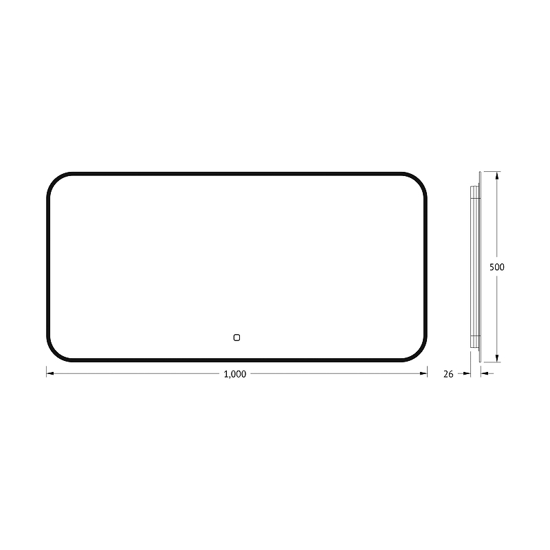 Зеркало Defesto Aura 100х50 DF 2965SH с подсветкой 28W-4500K/Сенсорный выключатель/Нейтральный белый свет/Черная рама, купить, цена, заказать, магазин, доставка, скидка, промокод, купить, цена, заказать, магазин, доставка, скидка, промокод