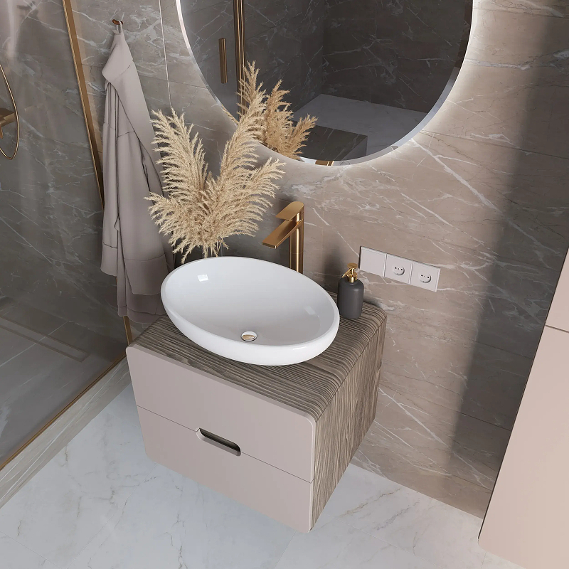 Тумба под раковину 1MarKa Vortex 60П Ц0000033056 подвесная цвет Орех каньон коньяк Латте фактурный, купить, цена, заказать, магазин, доставка, скидка, промокод, купить, цена, заказать, магазин, доставка, скидка, промокод