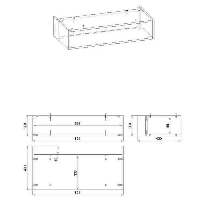 Ниша для тумбы Бриклаер Кристалл 90 4627125414886 подвесная Муссон