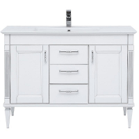 Тумба под раковину Aquanet Селена 120 201652 Белая Патина серебро, купить, цена, заказать, магазин, доставка, скидка, промокод, купить, цена, заказать, магазин, доставка, скидка, промокод